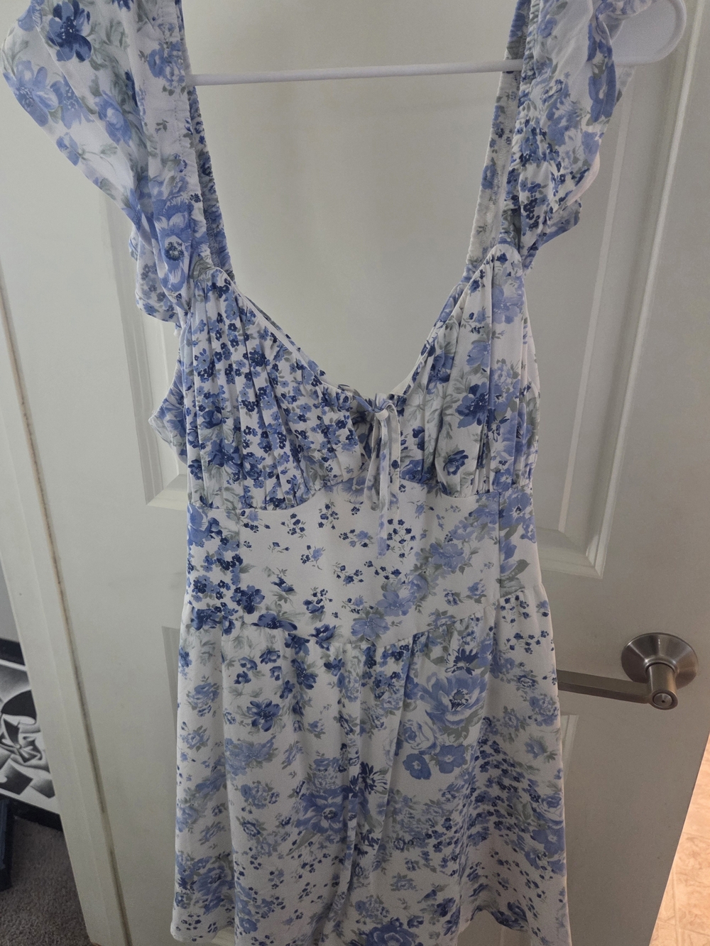 Hollister Romper with Light Blue Floral Print Sundress
